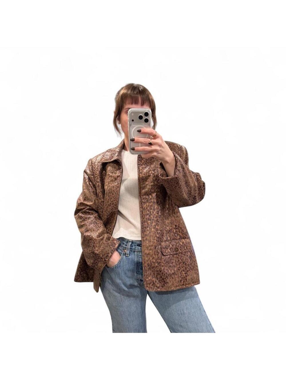 Y2k Faux Snakeskin Print Jacket